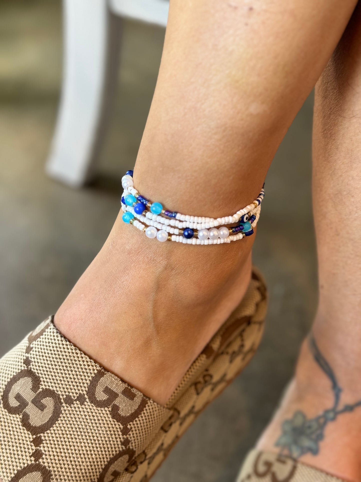 Anklet - White bead