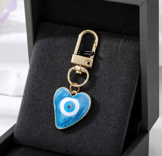 Evil Eye Keyring Love Heart