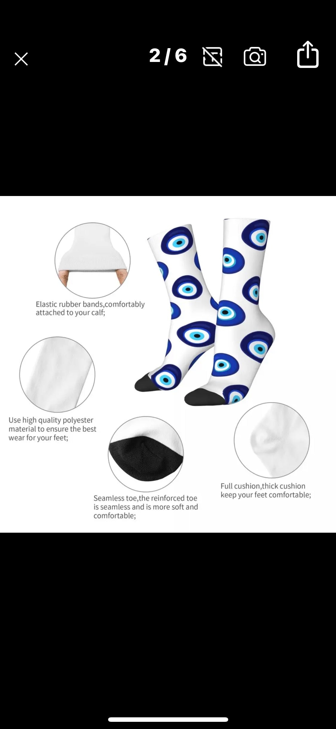 Long Evil Eye Socks