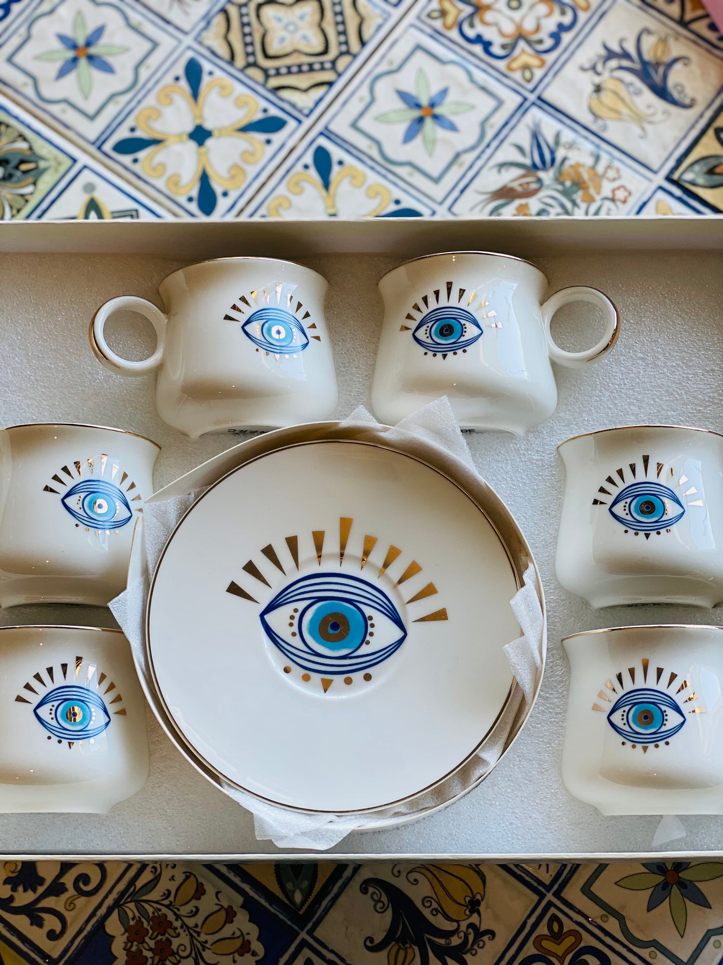 Evil Eye Turkish Coffee Set