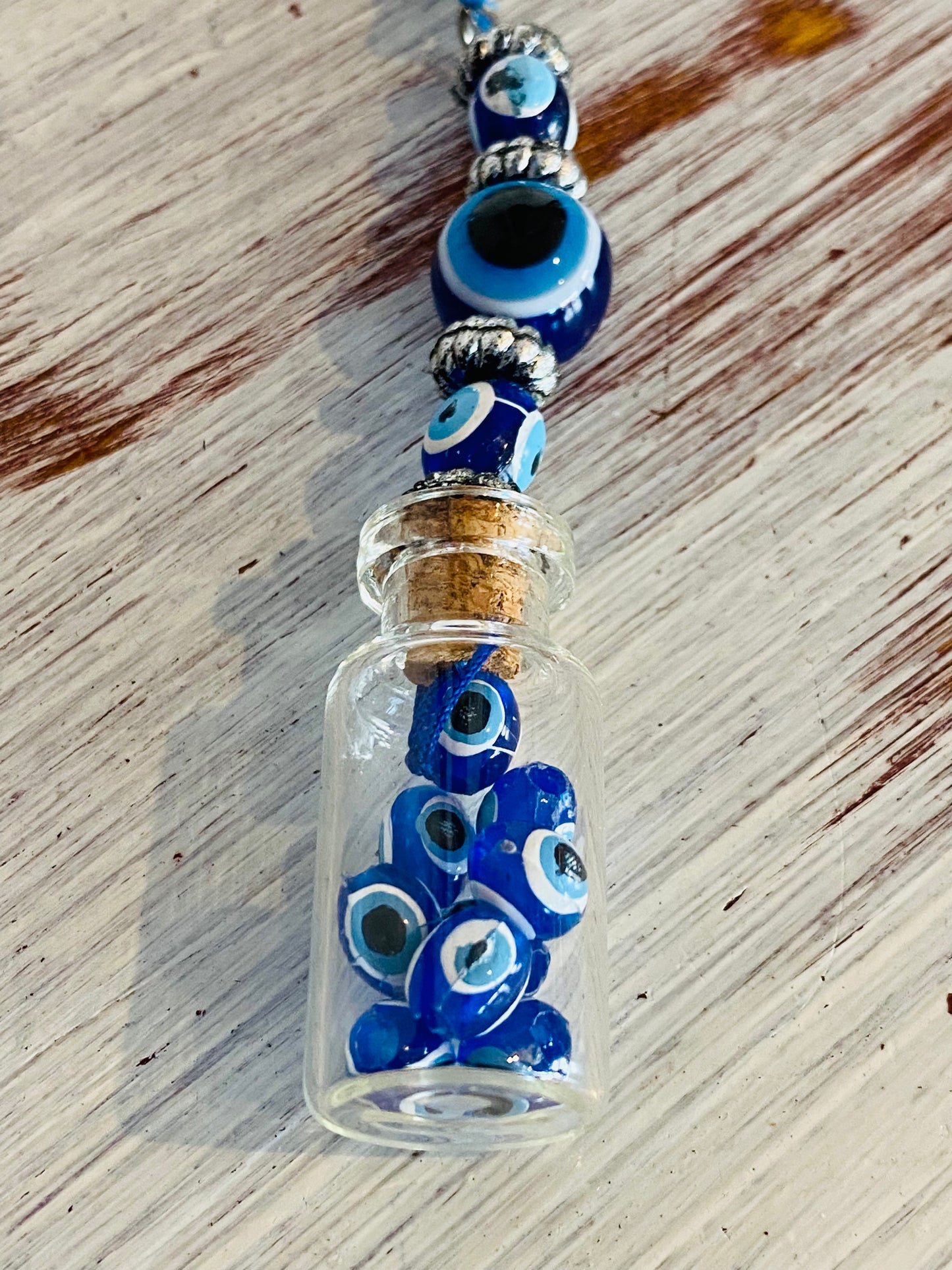 Evil Eye Message In a Bottle keychains