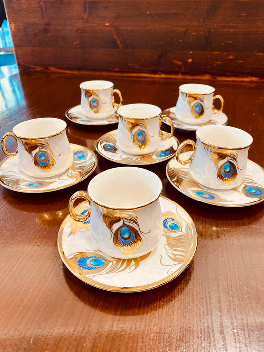 Feather Evil Eye Expresso Coffee Set