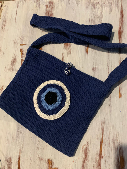 Blue Crochet Bag