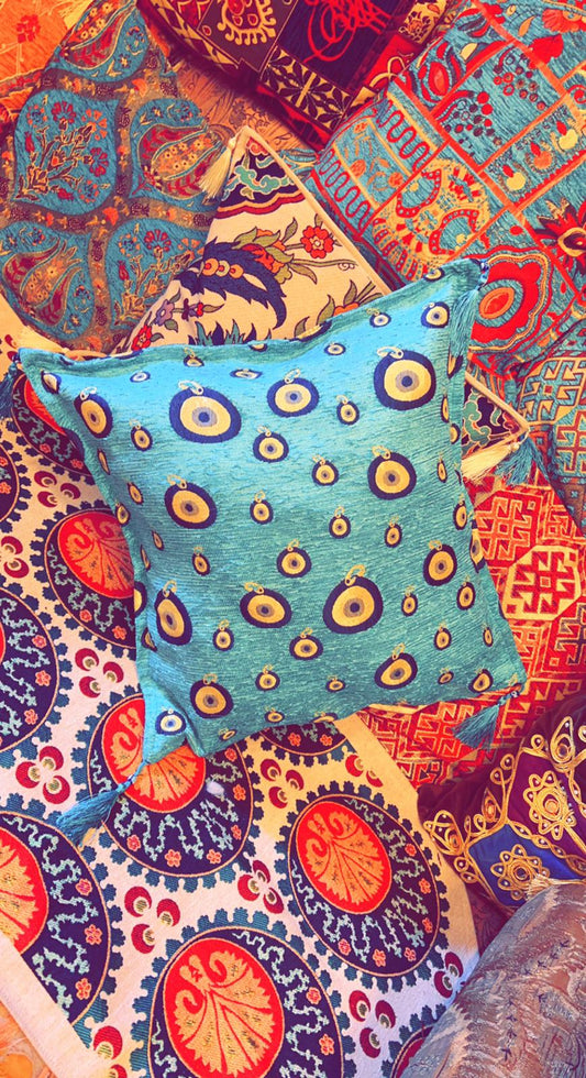 Cushion Blue Evil Eye