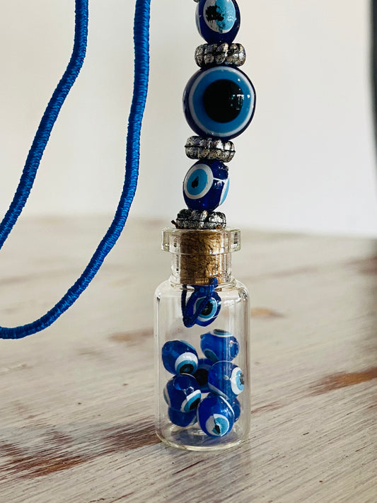 Evil Eye Message In a Bottle keychains