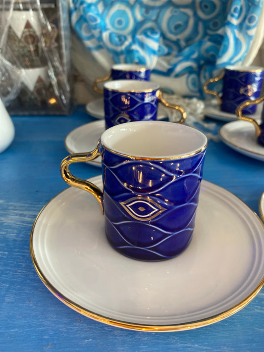 Blue Evil Eye Coffee & Tea Set