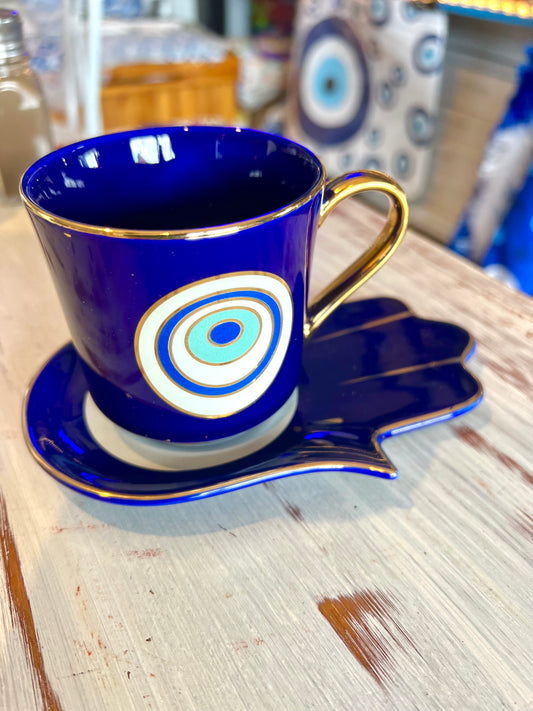 Blue Coffee Cup and Saucer set